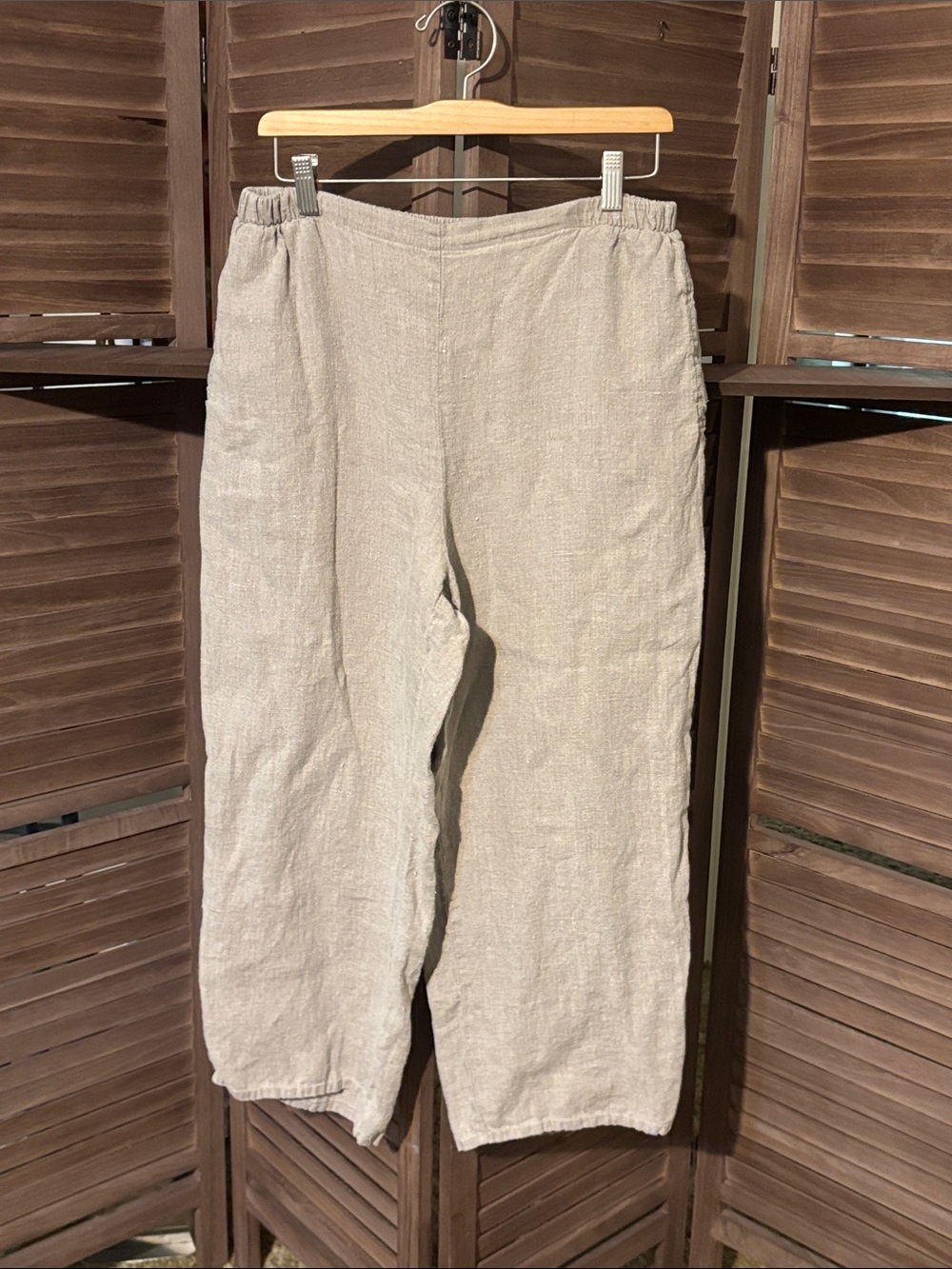 Relaxed Linen Pants in Light Gray